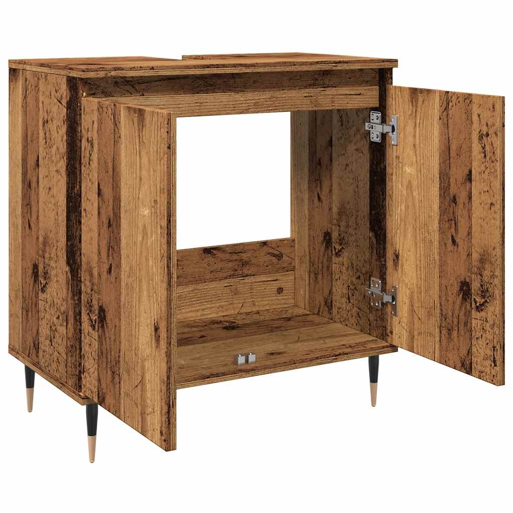 Vintage Engineered Wood Bathroom Cabinet, 58x33x60 cm, Rustic Finish