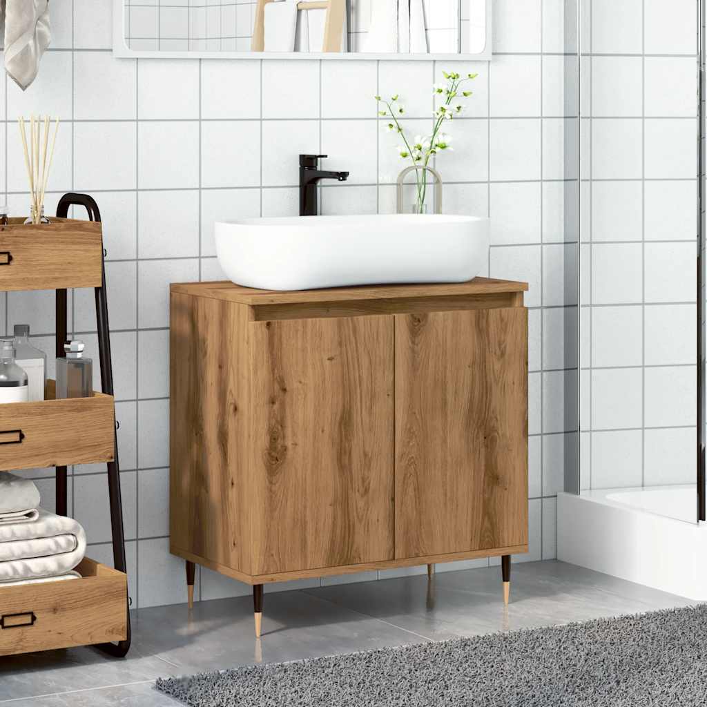 Stylish Artisan Oak Bathroom Cabinet 58x33x60 cm - Engineered Wood