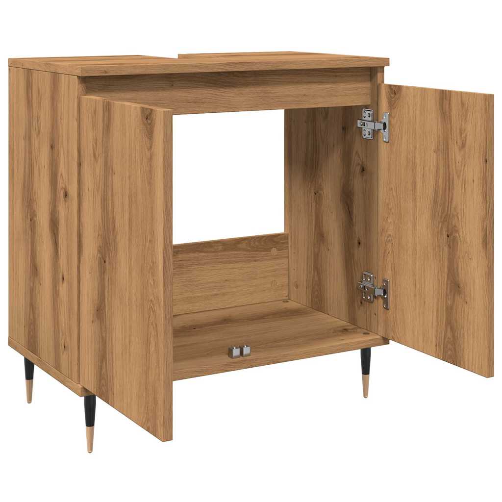 Stylish Artisan Oak Bathroom Cabinet 58x33x60 cm - Engineered Wood