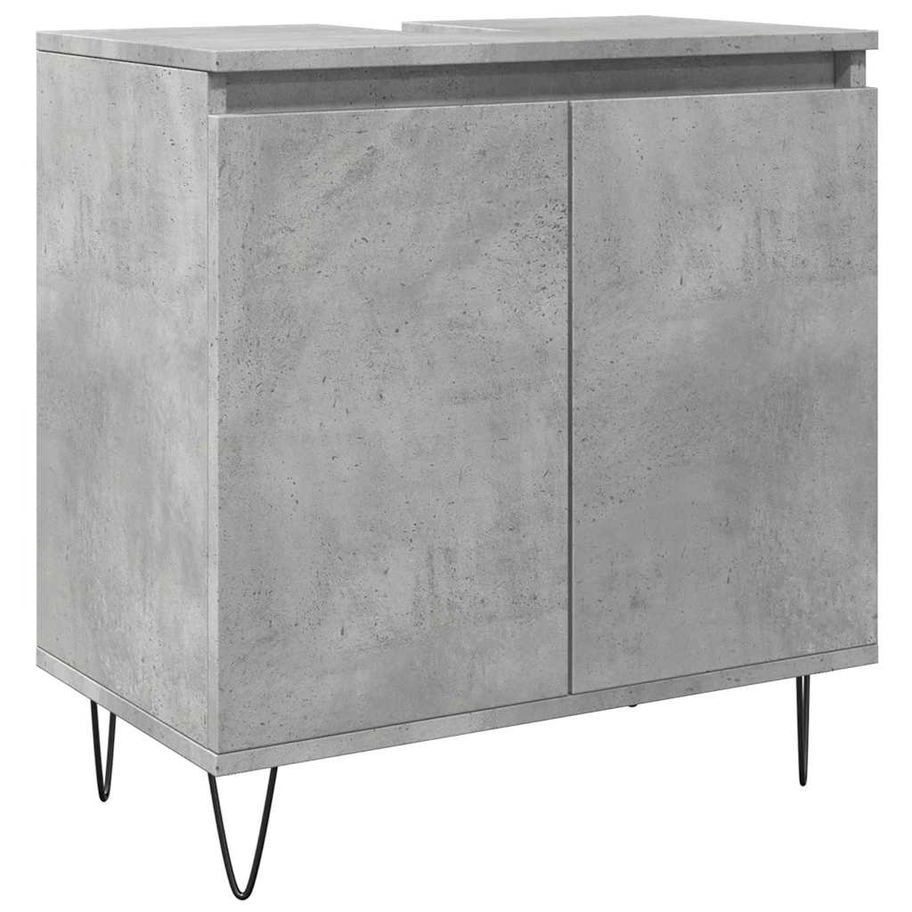 Concrete Grey Bathroom Cabinet, Engineered Wood, 58x33x60 cm