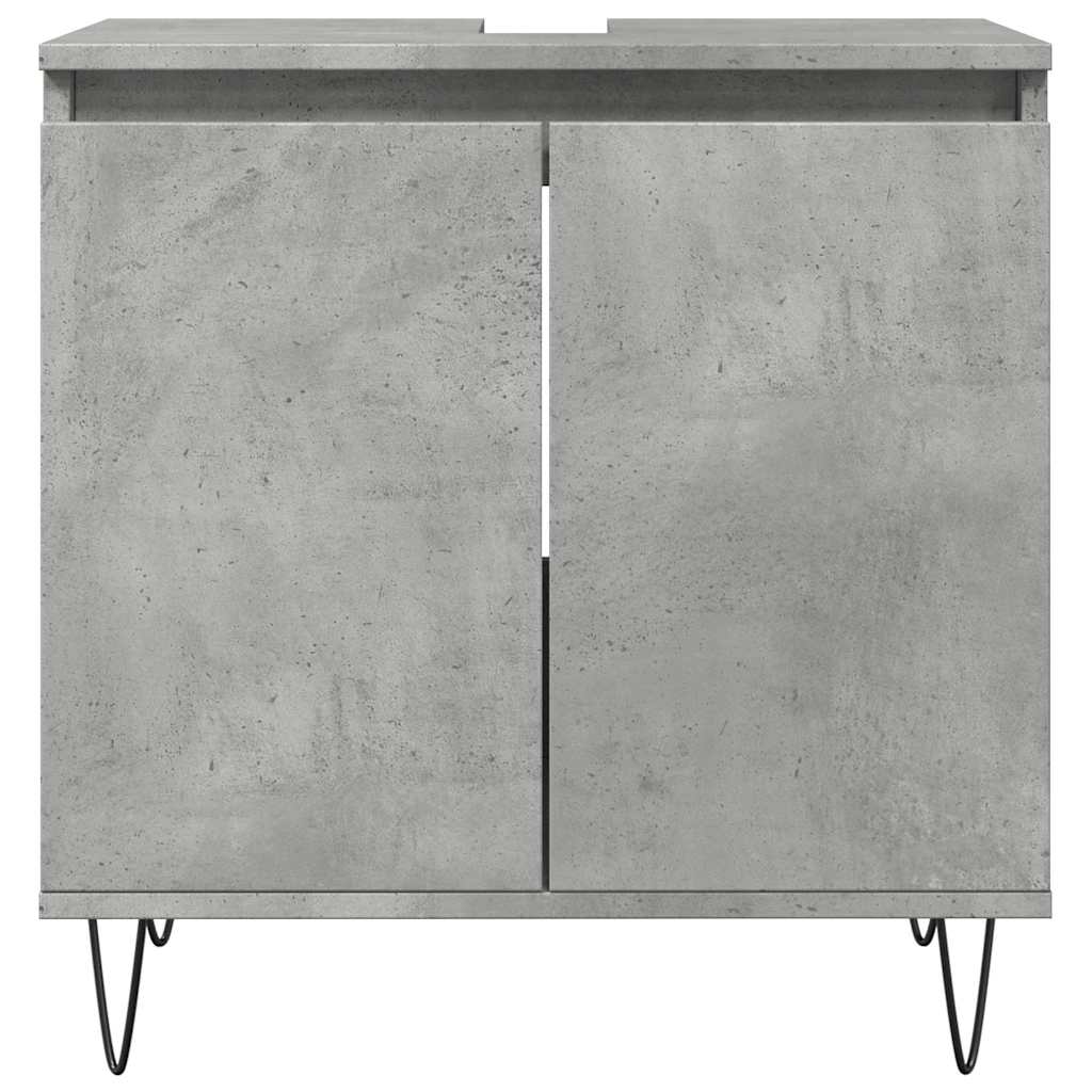 Concrete Grey Bathroom Cabinet, Engineered Wood, 58x33x60 cm