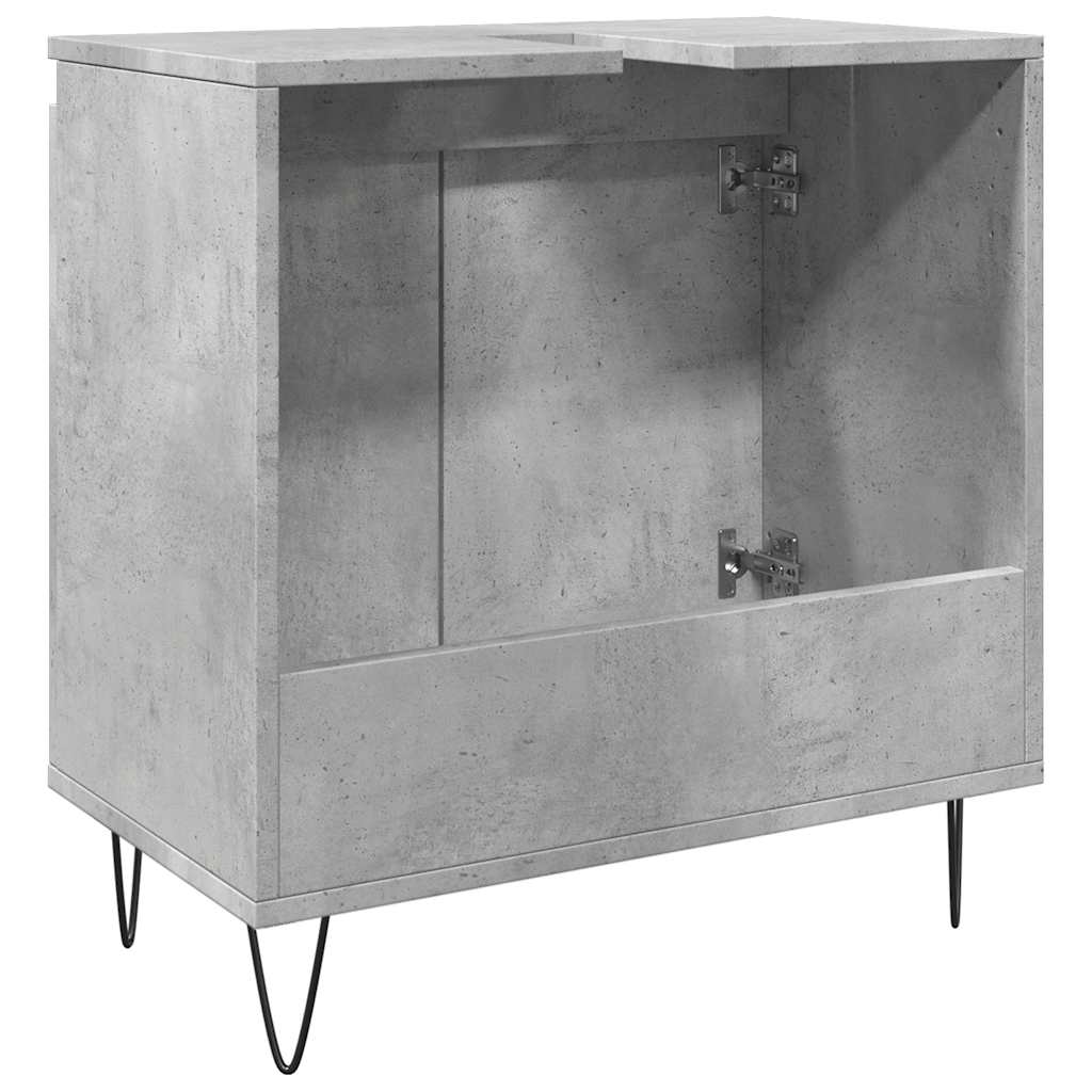 Concrete Grey Bathroom Cabinet, Engineered Wood, 58x33x60 cm