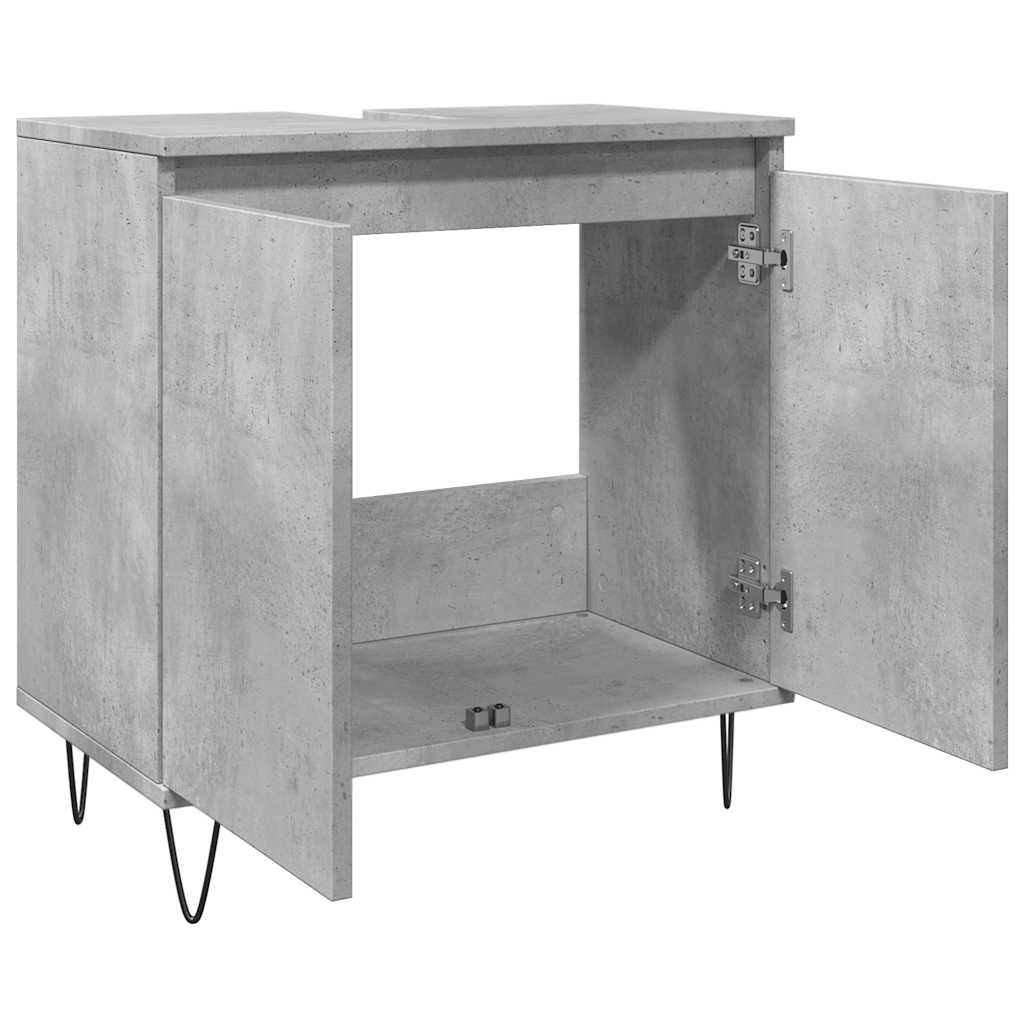 Concrete Grey Bathroom Cabinet, Engineered Wood, 58x33x60 cm