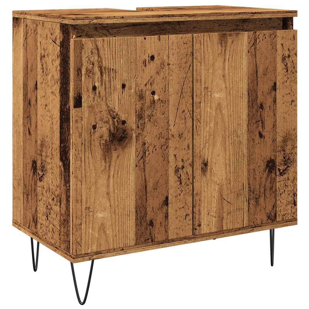 Rustic Engineered Wood Bathroom Cabinet 58x33x60 cm