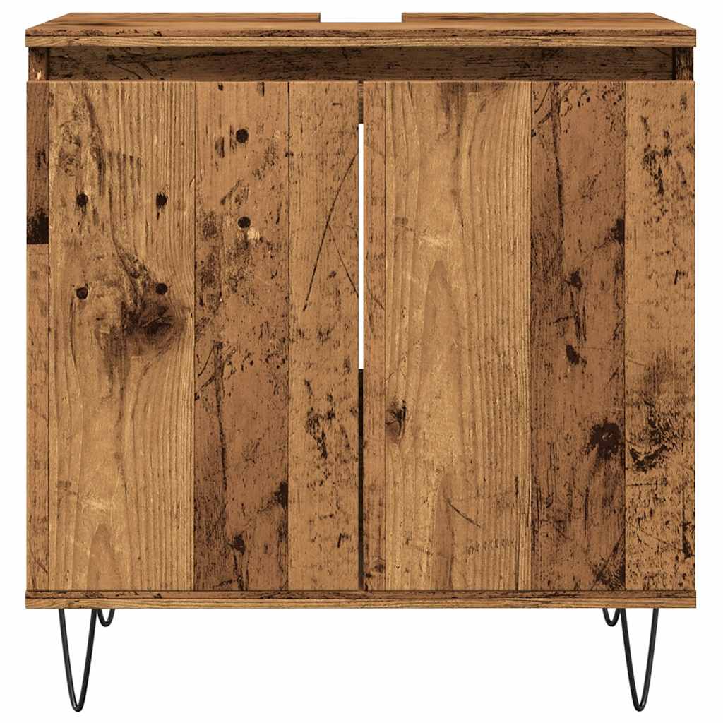 Rustic Engineered Wood Bathroom Cabinet 58x33x60 cm