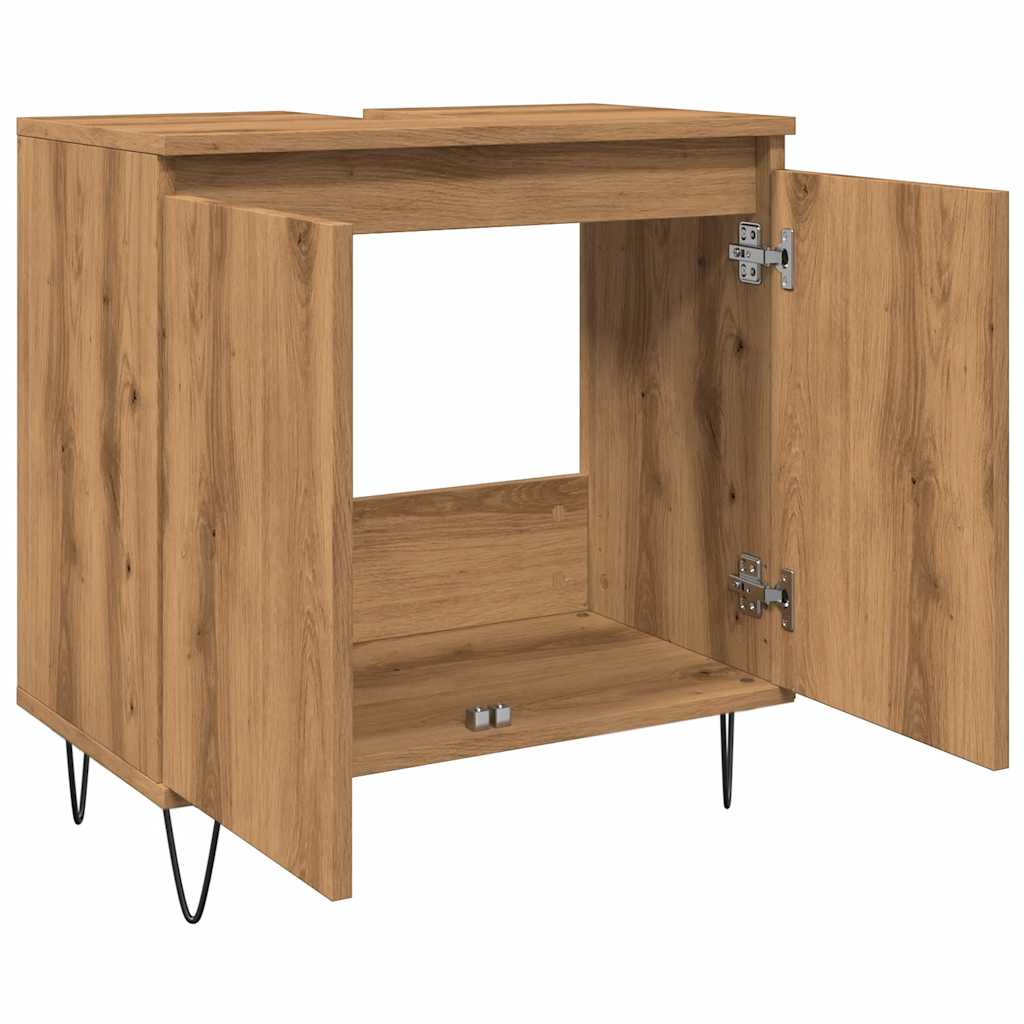 Artisan Oak Bathroom Cabinet, Engineered Wood, 58x33x60 cm