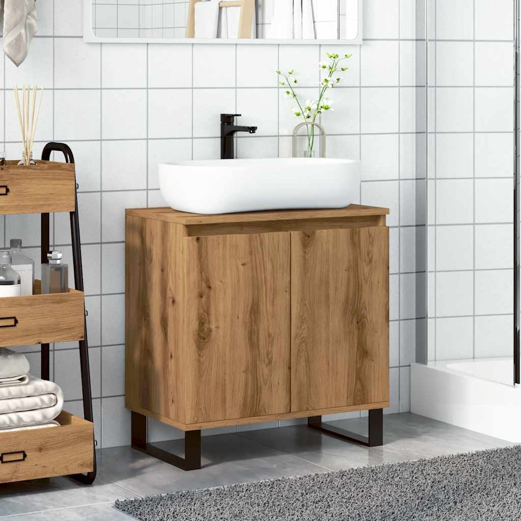 Artisan Oak Bathroom Cabinet 58x33x60 cm - Engineered Wood