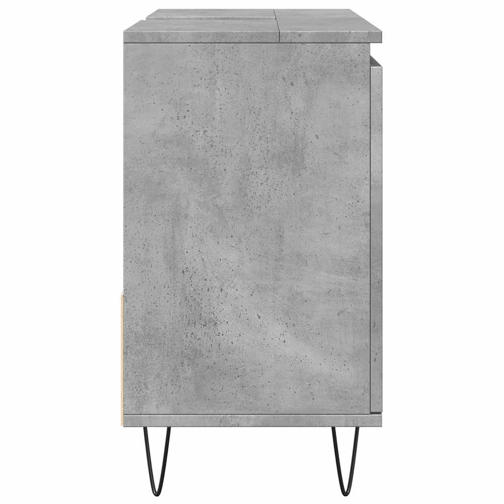 Concrete Oak Sink Cabinet 65x33x60 cm - Engineered Wood Finish