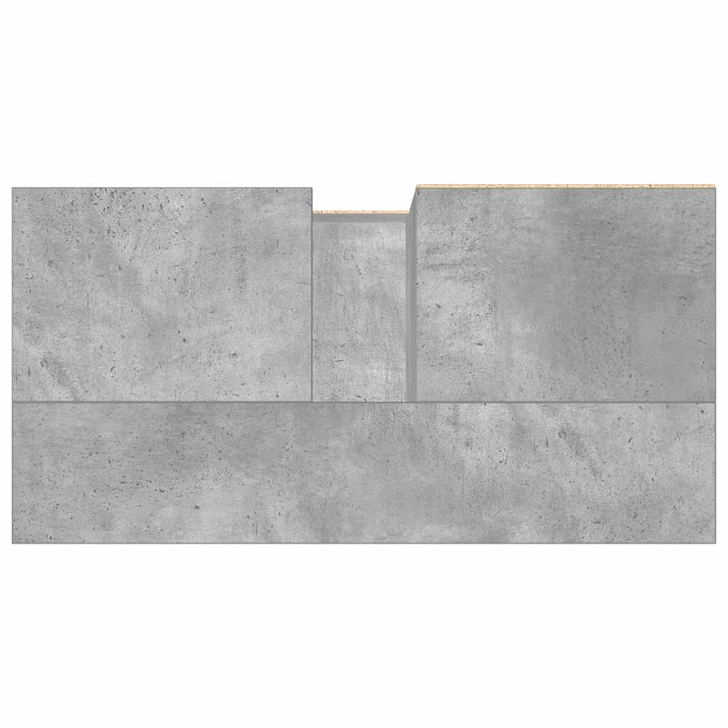 Concrete Oak Sink Cabinet 65x33x60 cm - Engineered Wood Finish