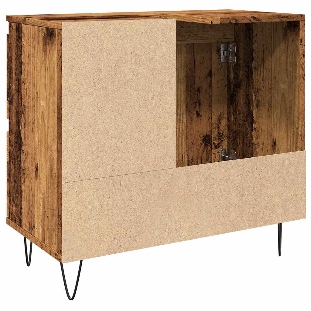 Rustic Engineered Wood Sink Cabinet, 65x33x60 cm - Vintage Charm