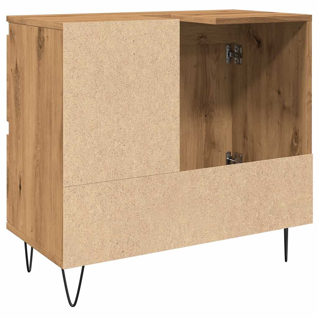 Artisan Oak Sink Cabinet, 65x33x60 cm, Engineered Wood