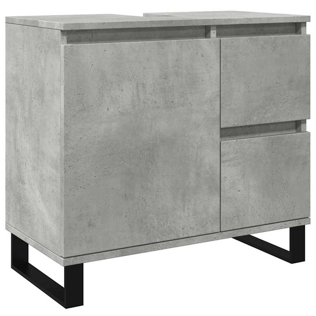Concrete Grey Bathroom Sink Cabinet, Engineered Wood, 65x33x60 cm