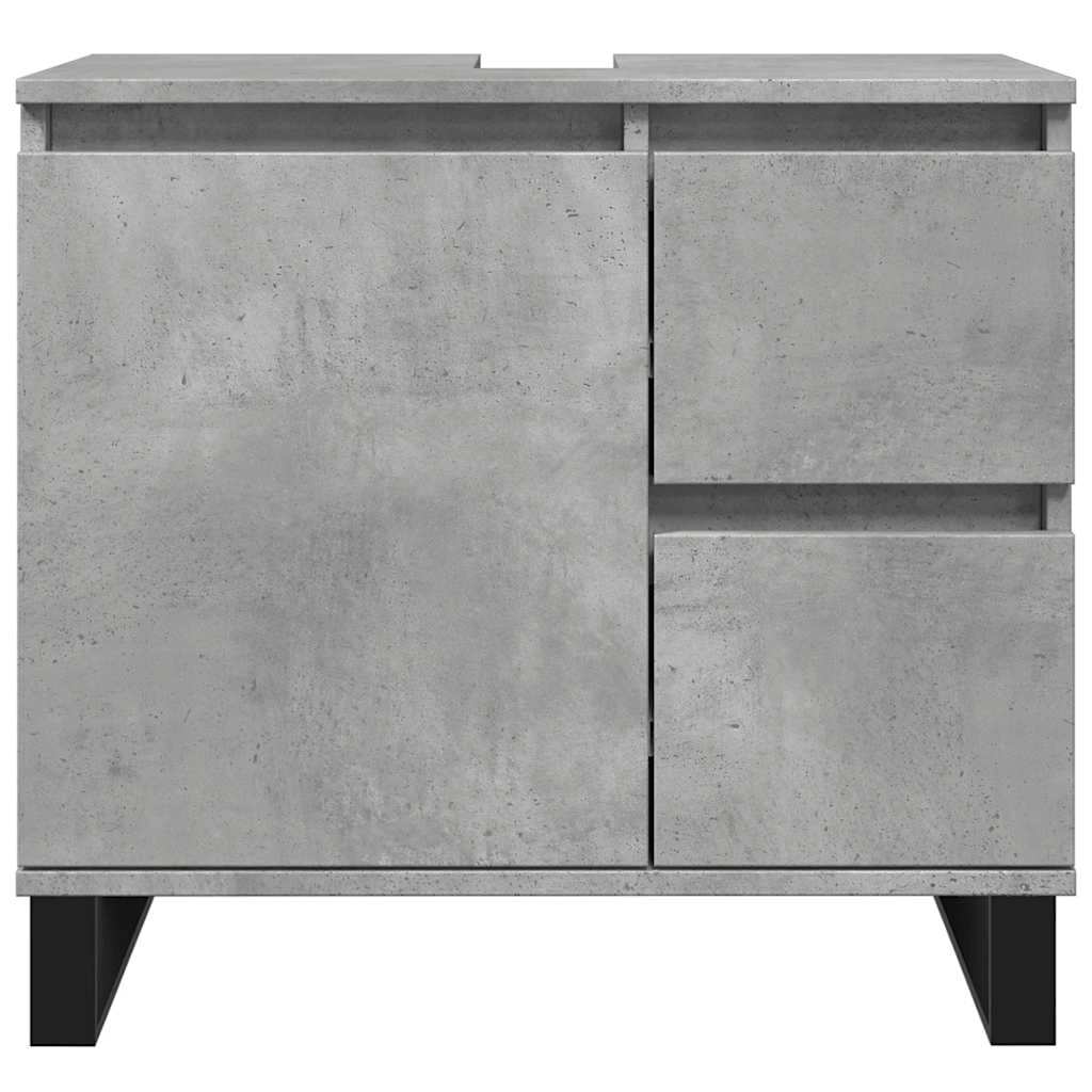 Concrete Grey Bathroom Sink Cabinet, Engineered Wood, 65x33x60 cm