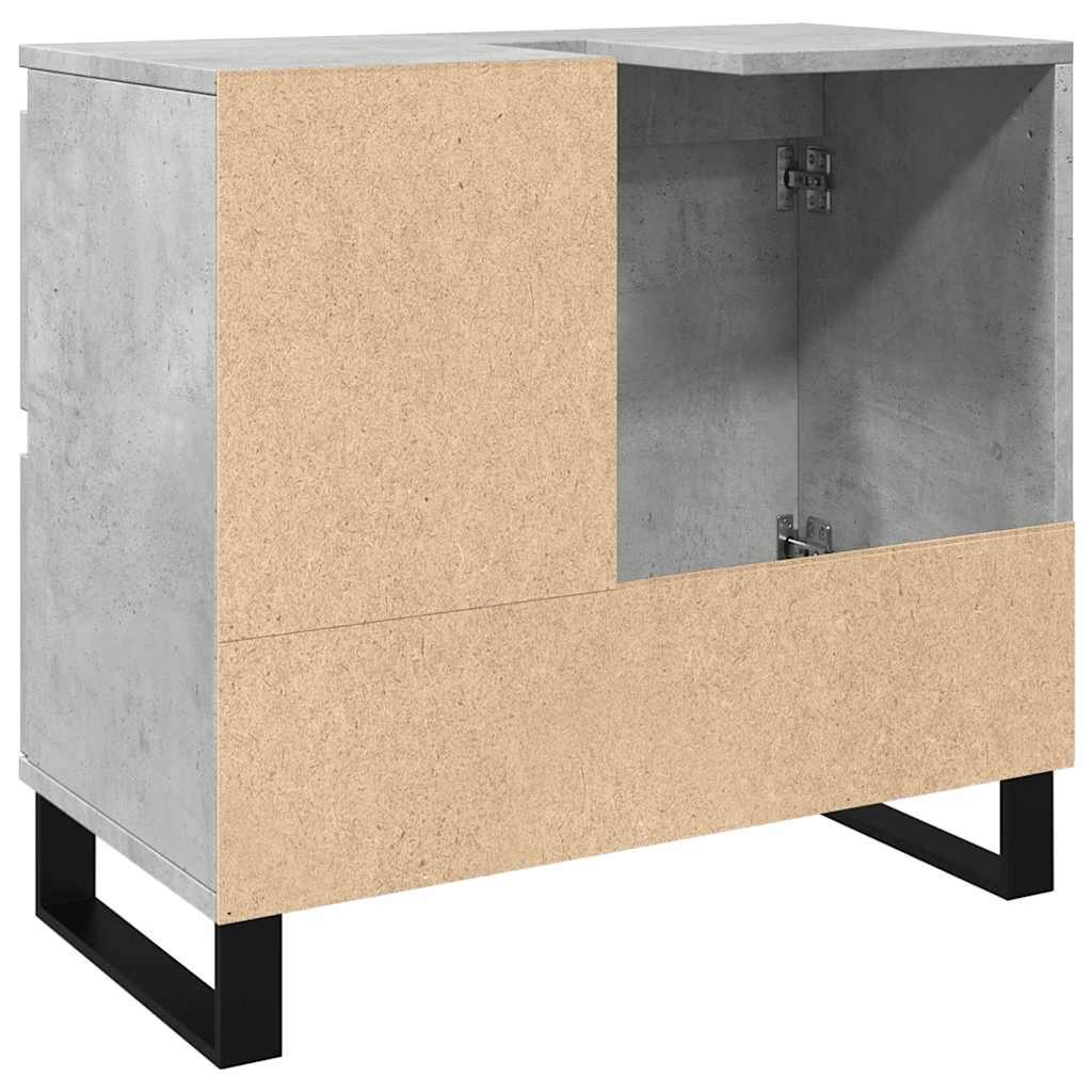 Concrete Grey Bathroom Sink Cabinet, Engineered Wood, 65x33x60 cm