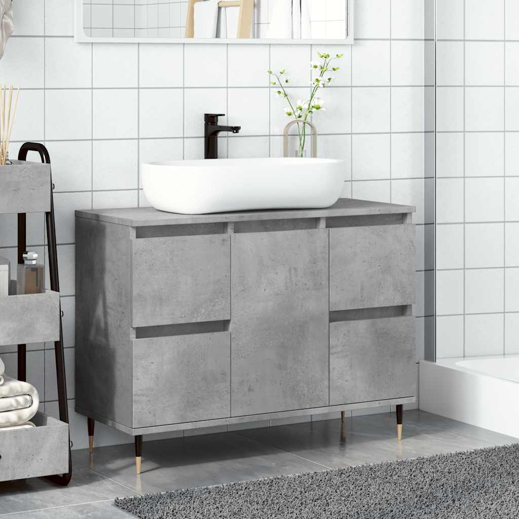 Concrete Grey Bathroom Cabinet 80x33x60 cm - Engineered Wood