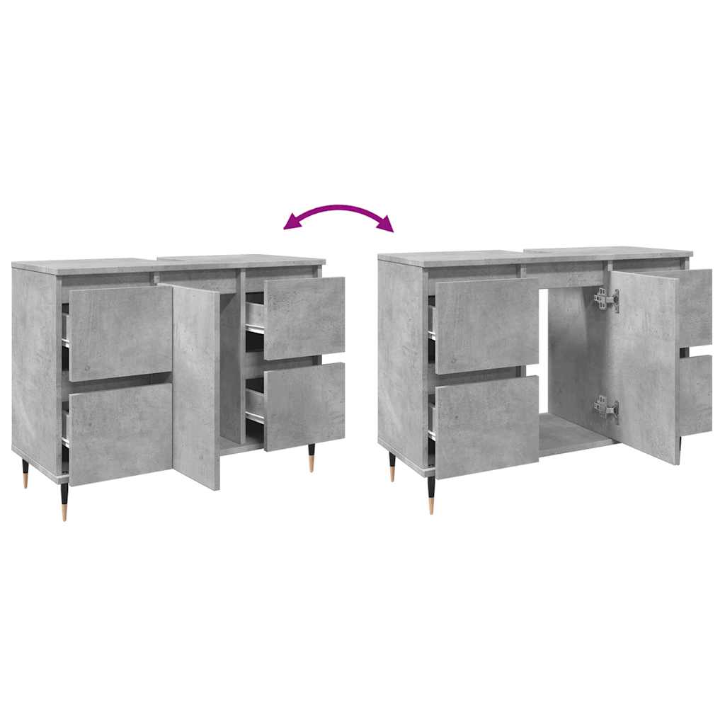 Concrete Grey Bathroom Cabinet 80x33x60 cm - Engineered Wood