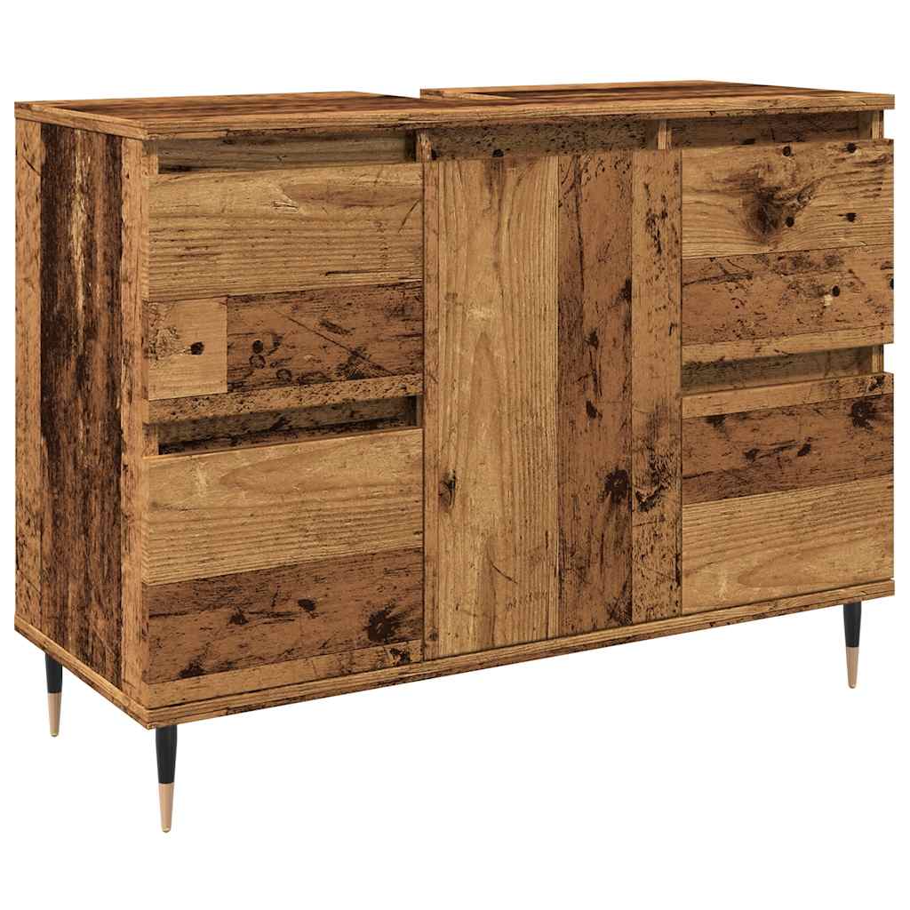 Vintage Oak Bathroom Cabinet 80x33x60 cm - Engineered Wood
