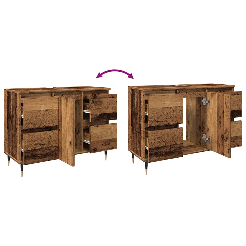 Vintage Oak Bathroom Cabinet 80x33x60 cm - Engineered Wood