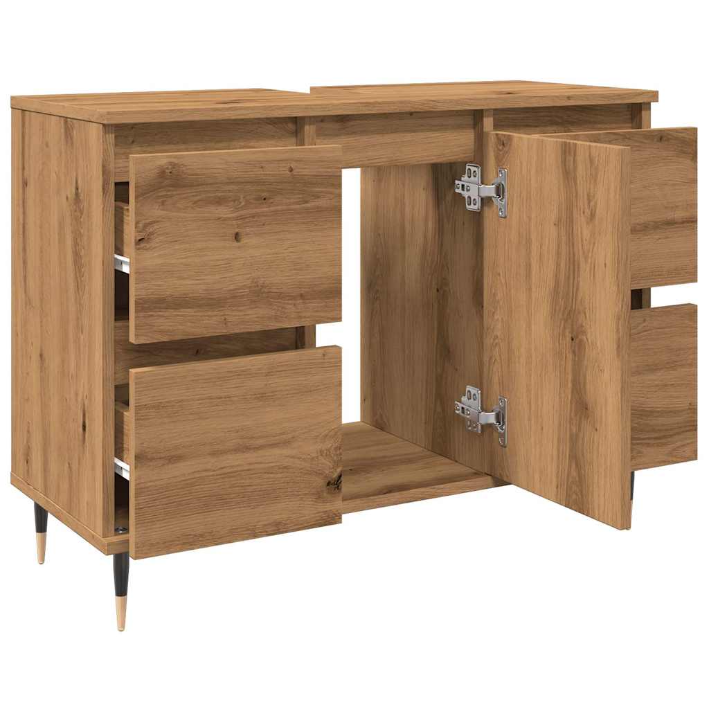 Bathroom Cabinet Artisan Oak 80x33x60 cm Engineered Wood