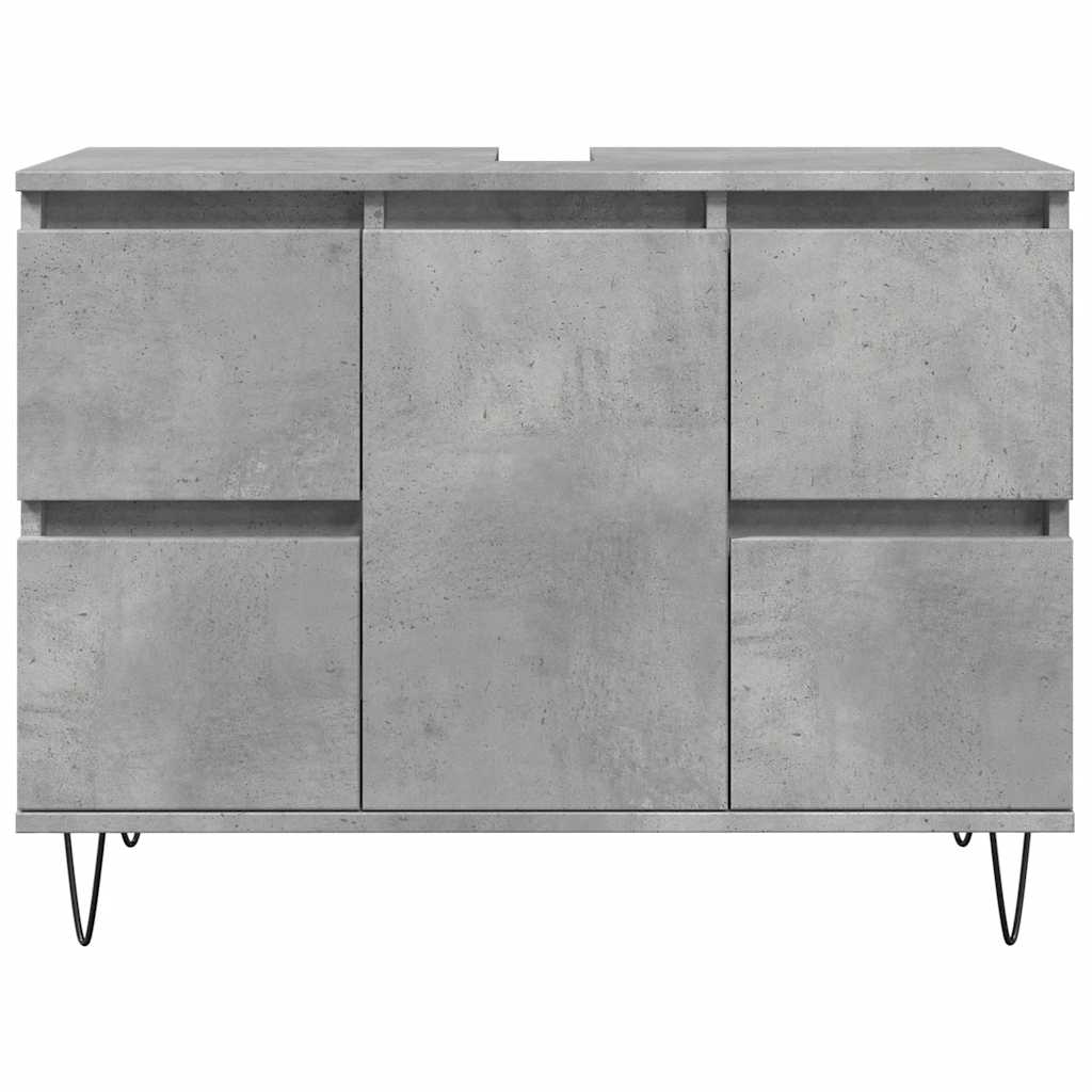Concrete Grey Bathroom Cabinet, 80x33x60 cm, Engineered Wood