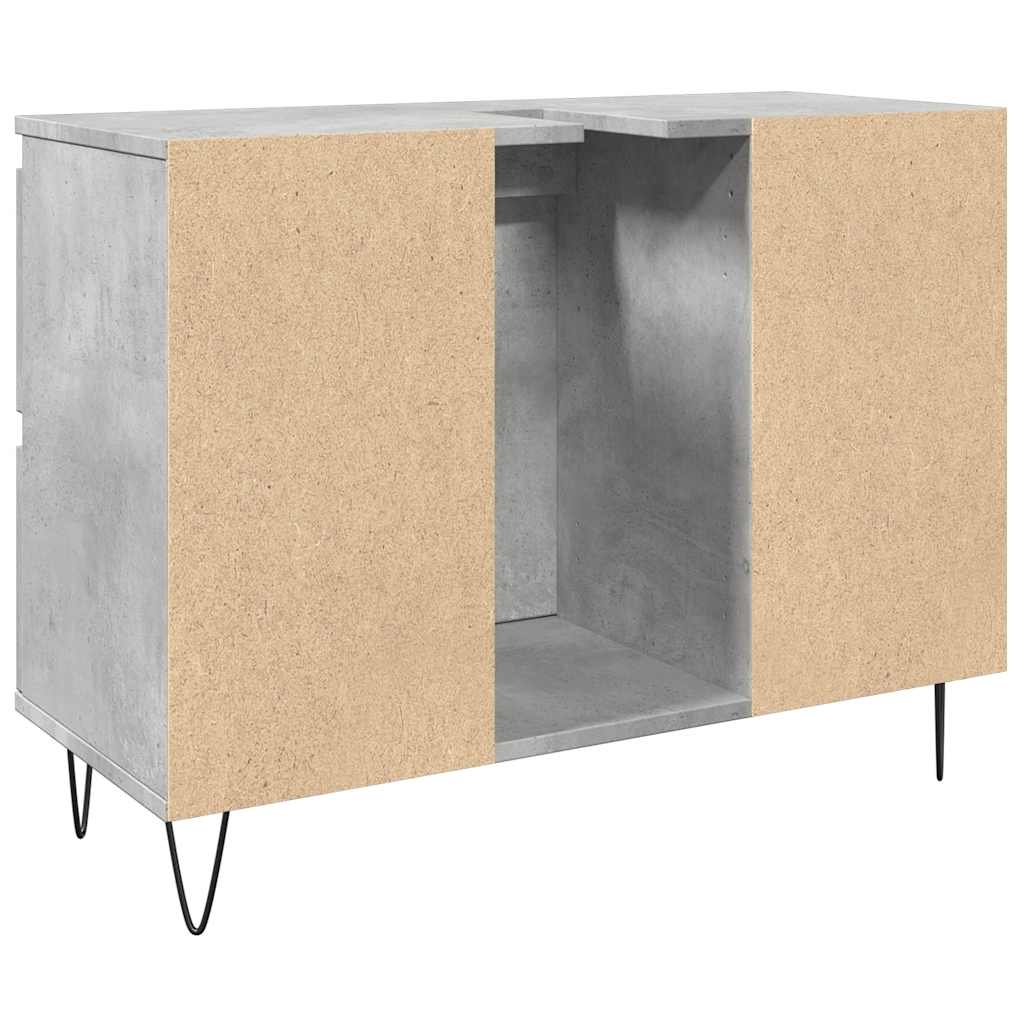 Concrete Grey Bathroom Cabinet, 80x33x60 cm, Engineered Wood
