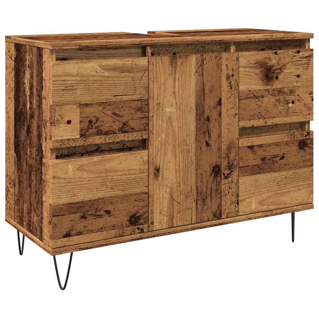 Rustic Bathroom Cabinet, Old Wood, 80x33x60 cm, Engineered Wood