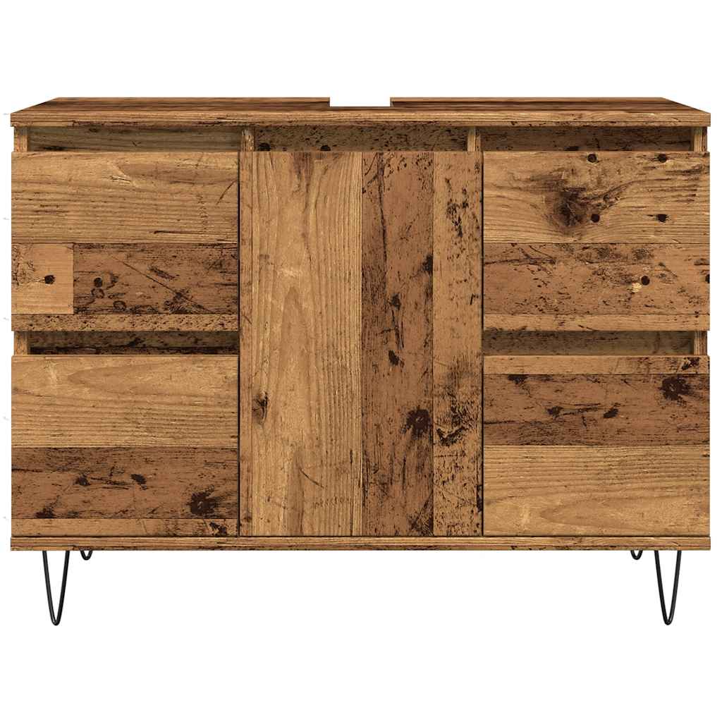 Rustic Bathroom Cabinet, Old Wood, 80x33x60 cm, Engineered Wood
