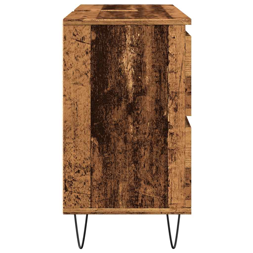 Rustic Bathroom Cabinet, Old Wood, 80x33x60 cm, Engineered Wood