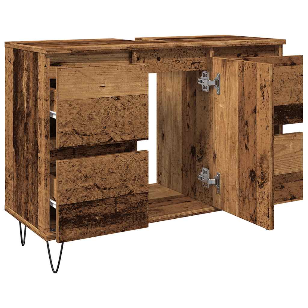 Rustic Bathroom Cabinet, Old Wood, 80x33x60 cm, Engineered Wood