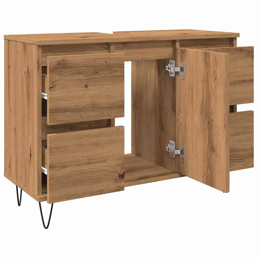 Bathroom Cabinet Artisan Oak 80x33x60 cm Engineered Wood