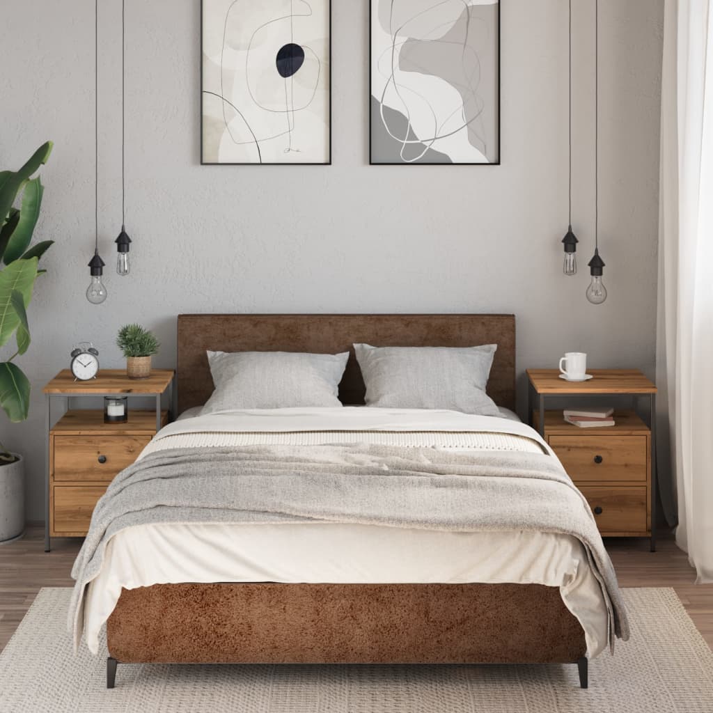 Bedside Cabinets 2 pcs Artisan Oak 44x45x60 cm Engineered Wood