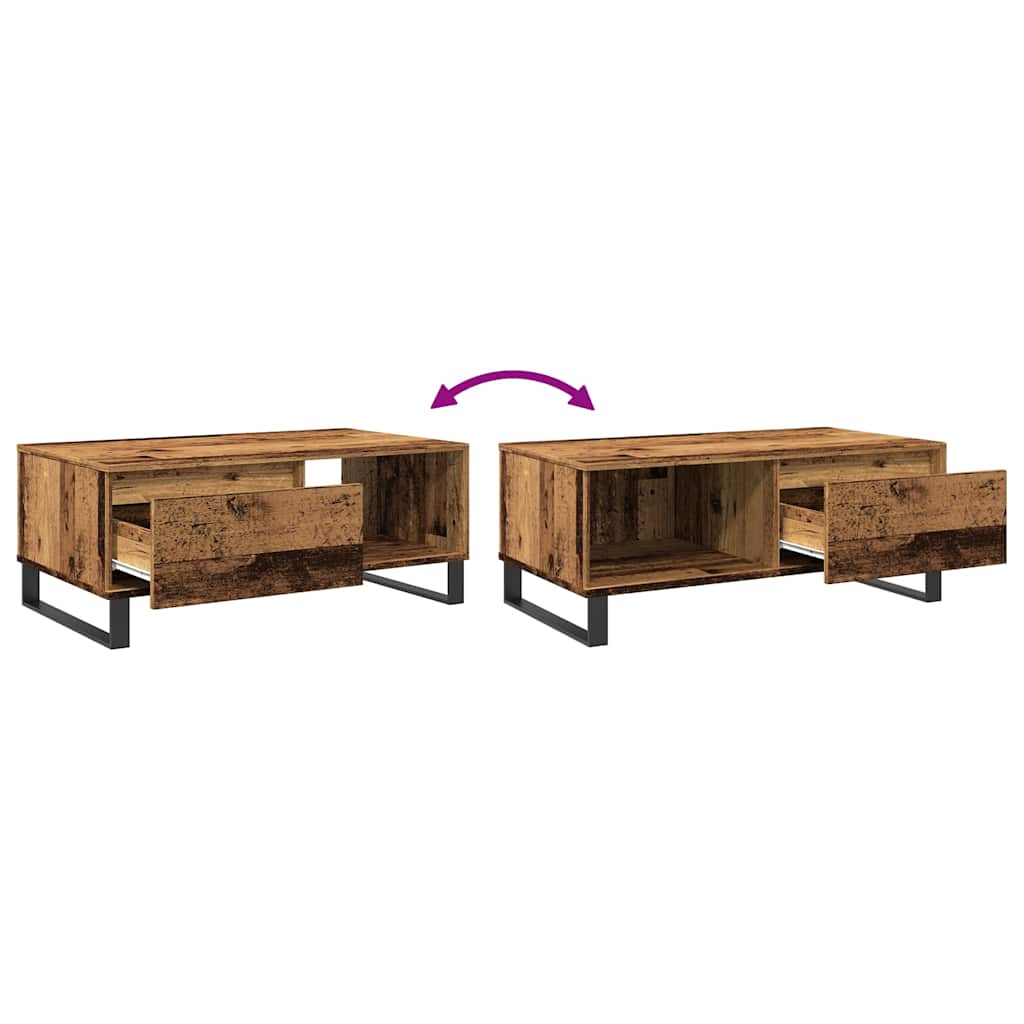 Coffee Table Old Wood 90x50x36.5 cm Engineered Wood