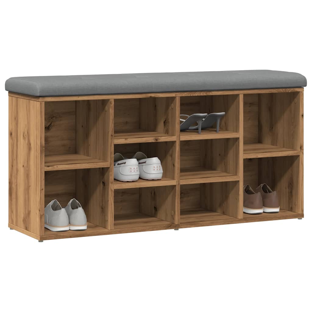 Shoe Bench Artisan Oak 102x32x50 cm Engineered Wood