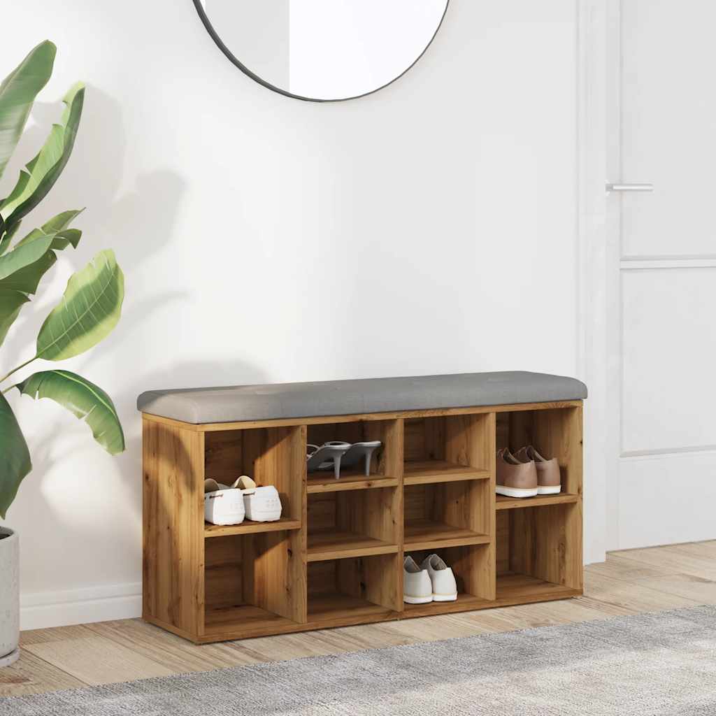 Shoe Bench Artisan Oak 102x32x50 cm Engineered Wood