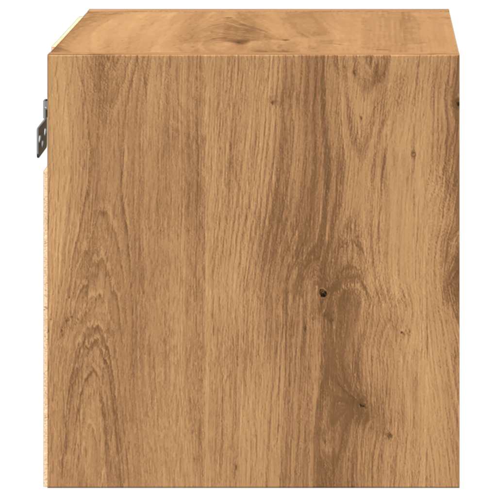 TV Wall Cabinet with LED Lights Artisan Oak 30x28.5x30 cm