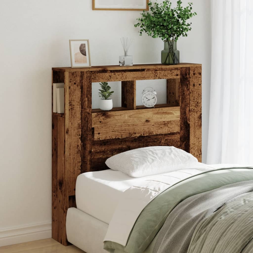 Rustic LED Headboard - Old Wood, 100x18.5x103.5 cm, Engineered Wood