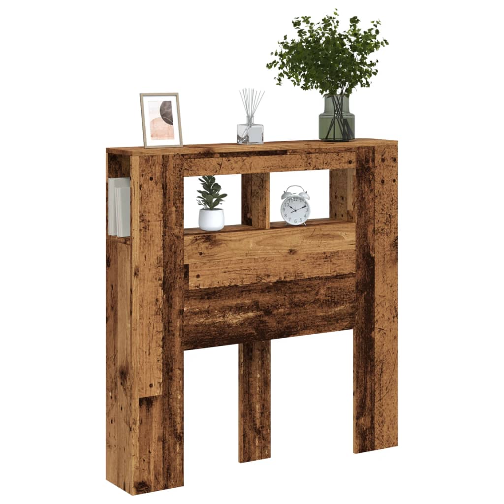 Rustic LED Headboard - Old Wood, 100x18.5x103.5 cm, Engineered Wood