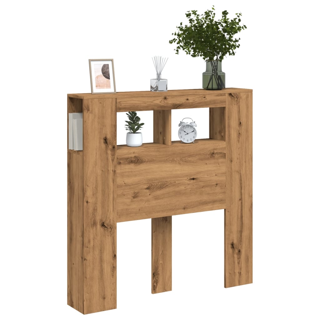 Artisan Oak LED Headboard, 100x18.5x103.5cm, Engineered Wood