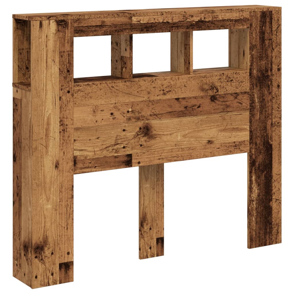 Rustic LED Headboard - Old Wood, 120x18.5x103.5 cm, Engineered Wood