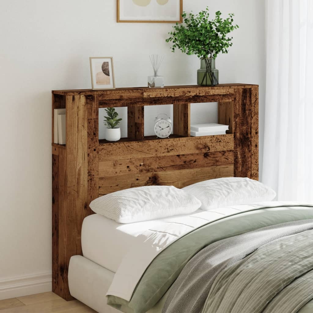 Rustic LED Headboard - Old Wood, 120x18.5x103.5 cm, Engineered Wood