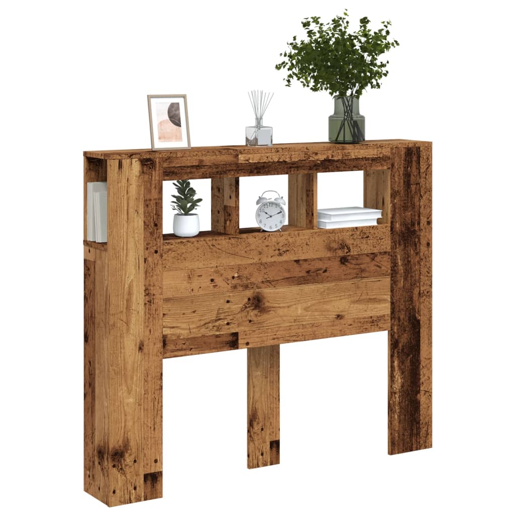 Rustic LED Headboard - Old Wood, 120x18.5x103.5 cm, Engineered Wood