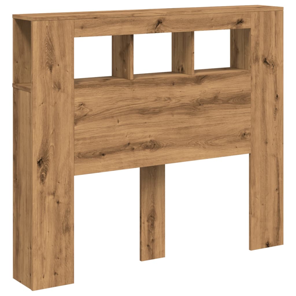 LED Headboard in Artisan Oak, 120x18.5x103.5 cm, Engineered Wood