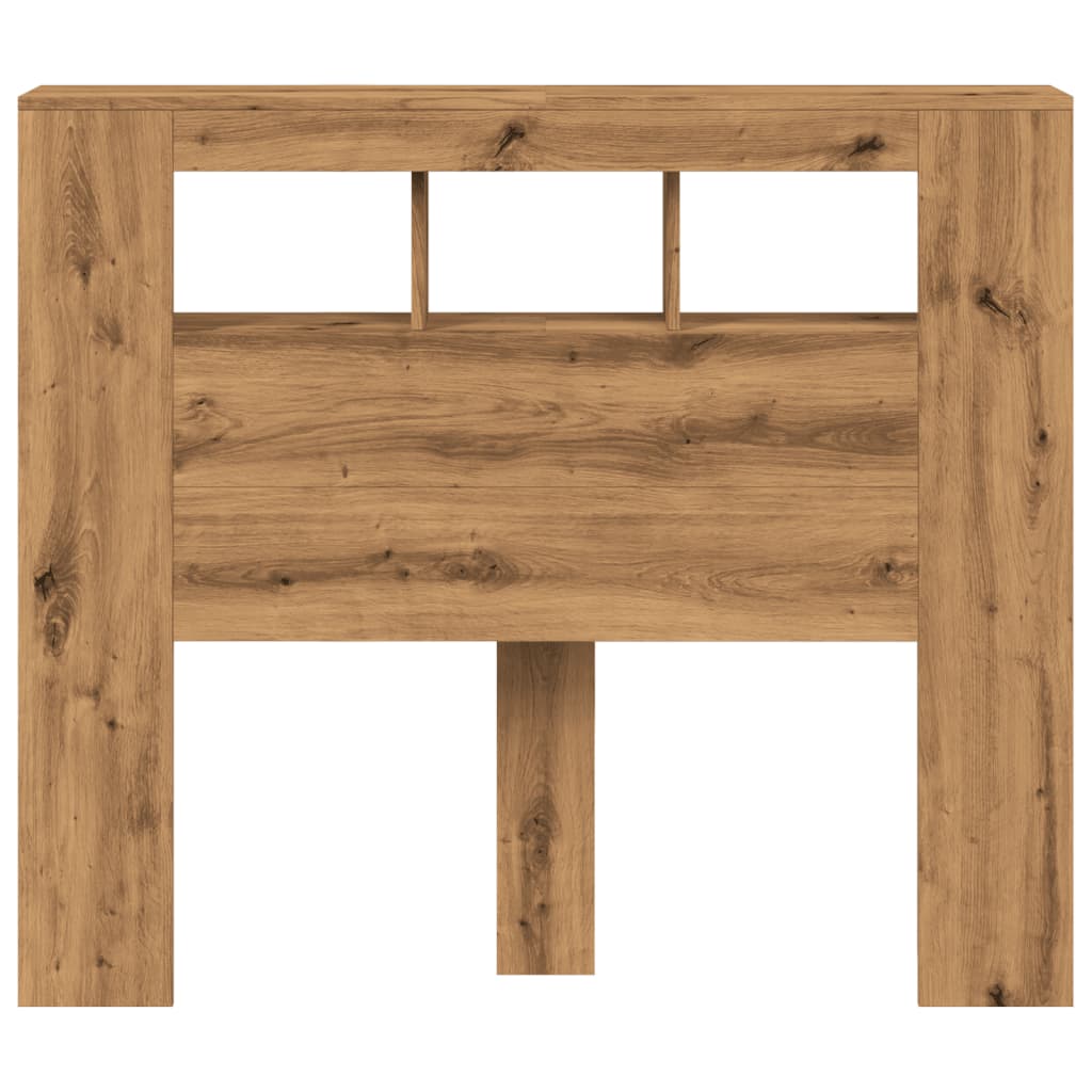 LED Headboard in Artisan Oak, 120x18.5x103.5 cm, Engineered Wood
