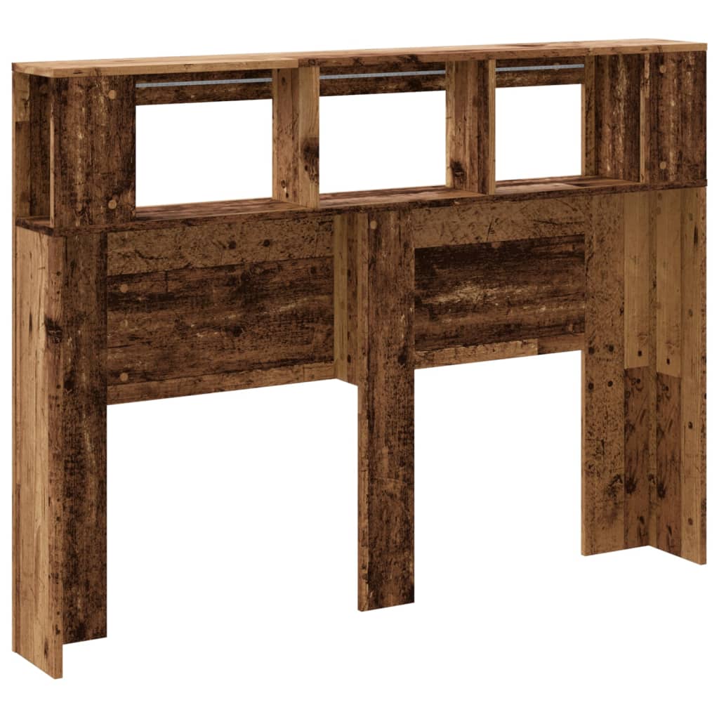 Rustic LED Headboard 140x18.5x103.5 cm - Engineered Wood Finish