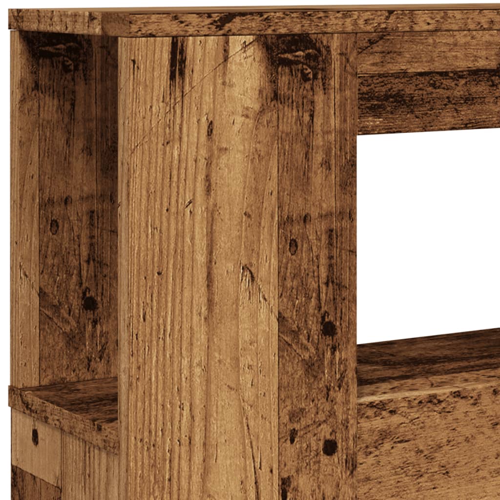 Rustic LED Headboard 140x18.5x103.5 cm - Engineered Wood Finish