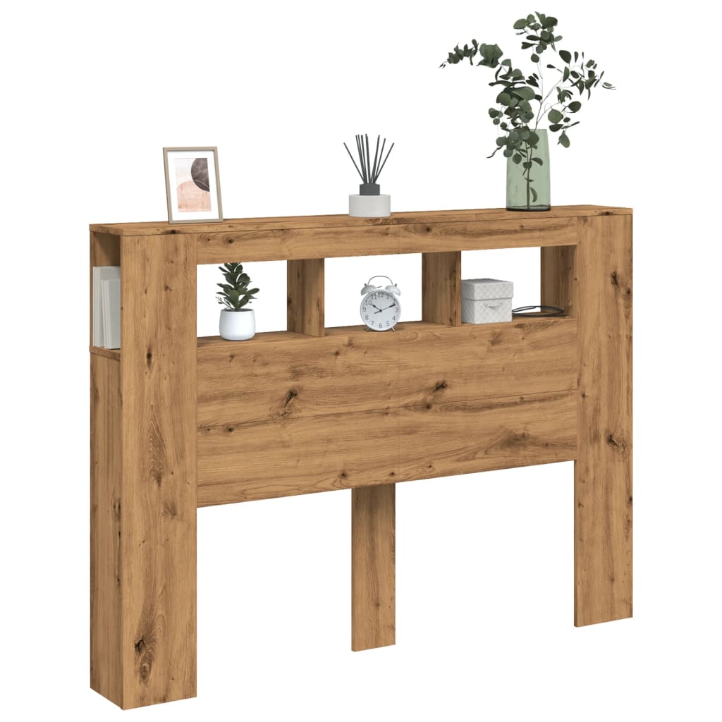 Artisan Oak LED Headboard 140cm - Stylish Engineered Wood Design