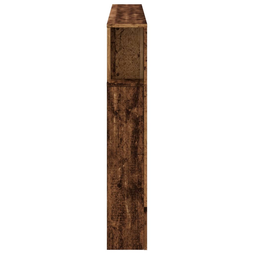 Rustic LED Headboard in Aged Wood - 160x18.5x103.5 cm Durable Design
