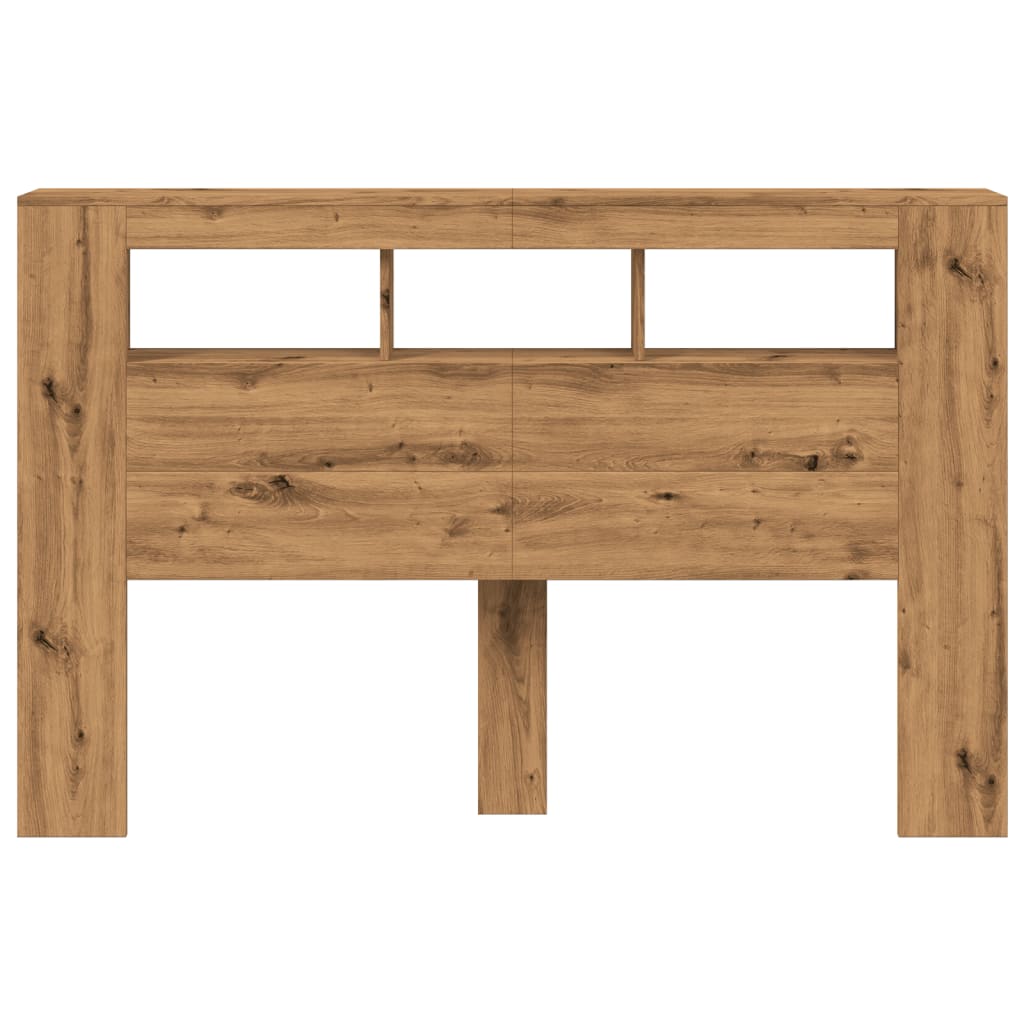 LED Headboard in Artisan Oak - 160x18.5x103.5 cm Engineered Wood
