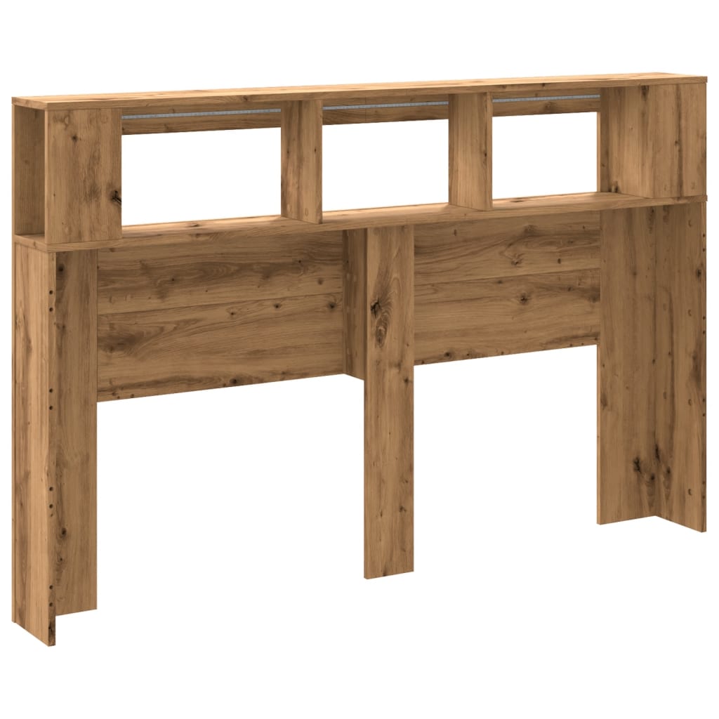 LED Headboard in Artisan Oak - 160x18.5x103.5 cm Engineered Wood