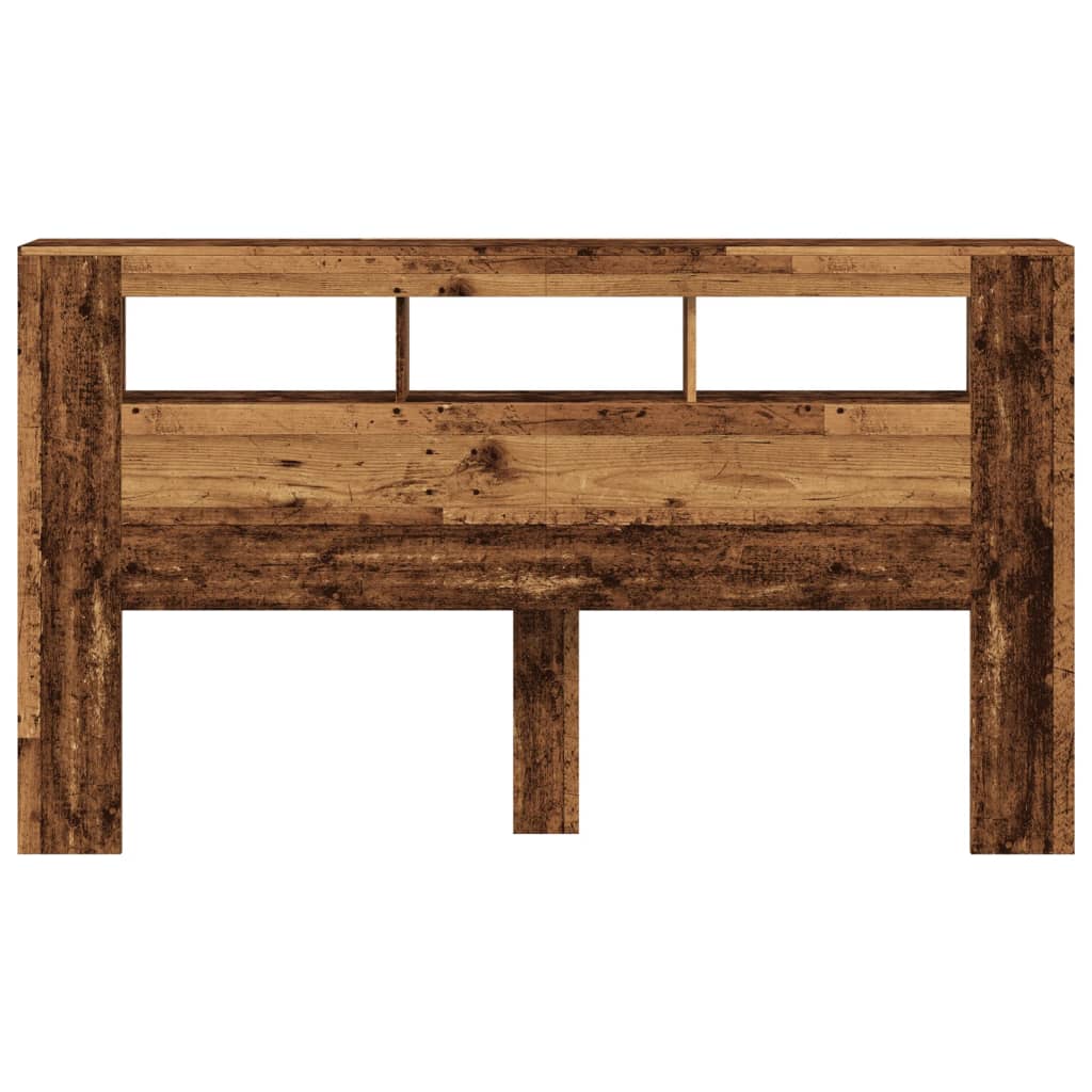 Rustic LED Headboard, 180x18.5x103.5 cm, Engineered Old Wood